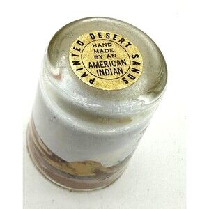 Painted Desert Sands Handmade by American Indian Sand Art Paperweight w/ Sticker